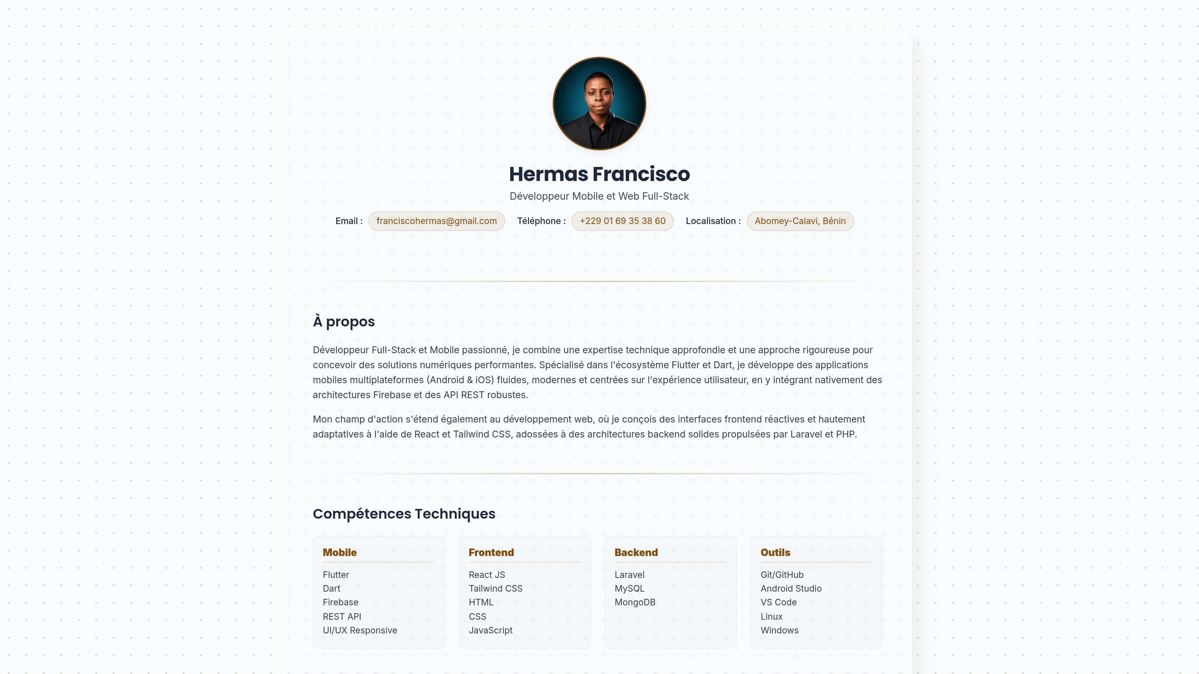 HERMAS CV Screenshot